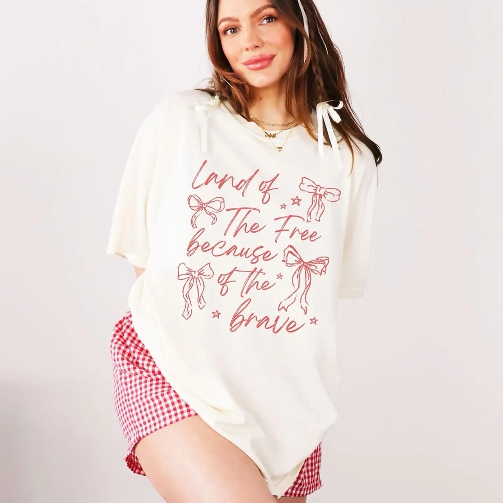 White Graphic Tee with Red Print